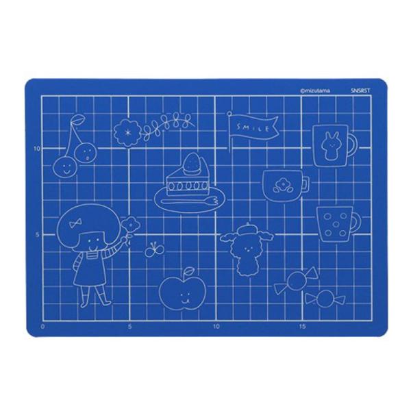 サンスター文具 mizutama カッターマット A5 ブルー 工作 雑貨 グッズ