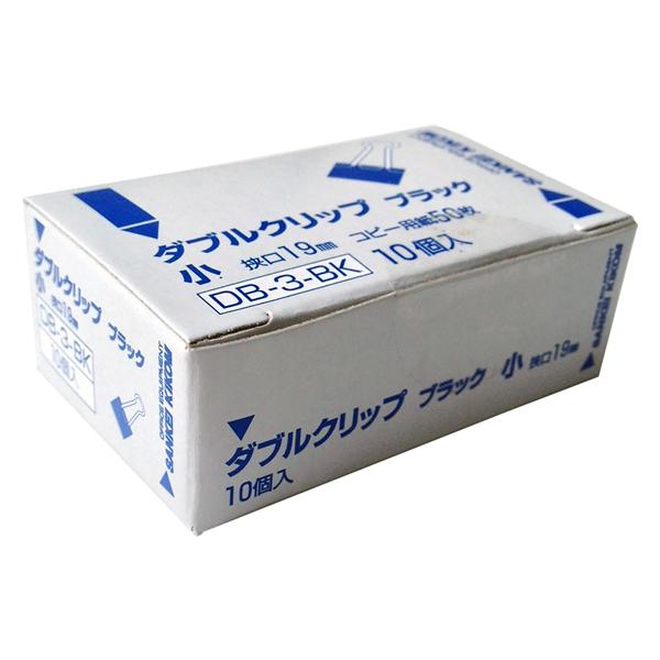 【仕様】本体は耐サビ性能に長けた黒染加工を採用。　●仕様：小●口幅：１９ｍｍ●とじ枚数：約５０枚●材質：本体／スチール、レバー／ニッケルメッキ●注文単位：１箱（１０個）