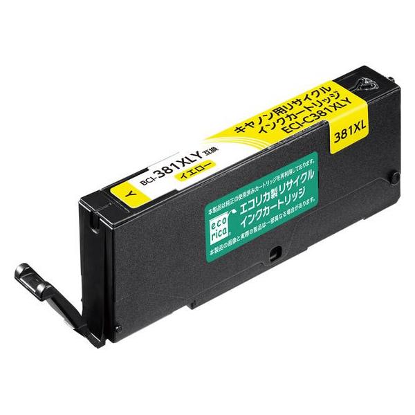 エコリカ キャノン用リサイクルインクカートリッジ イエロー BCI-381XLY