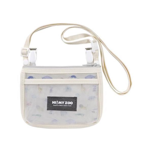 【商品説明】メッシュ生地のオープンポケット付き。本体はファスナーポーチ仕様。ポシェットとして使えるショルダー紐付き。ズボンやスカートに付けて学校で使えるクリップ付き。撥水加工生地。【仕様】●サイズ：約縦１２０×横１５０×厚み１８ｍｍ（ショル...