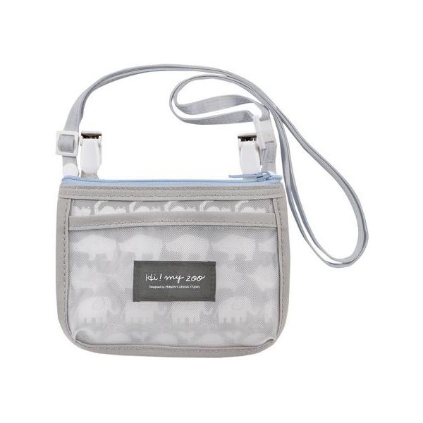 【商品説明】メッシュ生地のオープンポケット付き。本体はファスナーポーチ仕様。ポシェットとして使えるショルダー紐付き。ズボンやスカートに付けて学校で使えるクリップ付き。撥水加工生地。【仕様】●サイズ：約縦１２０×横１５０×厚み１８ｍｍ（ショル...