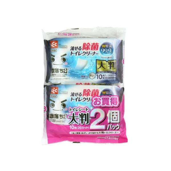 【仕様】●シートサイズ：４４０×１６０ｍｍ　●内容量：１０枚×２個　●材質：材質：パルプ　成分：水・エタノール・安定化剤・除菌剤・界面活性剤・銀系除菌剤・香料　●生産国：日本　　【用途】　便器、便座、タンク、床などのトイレ内の拭き掃除に　　...