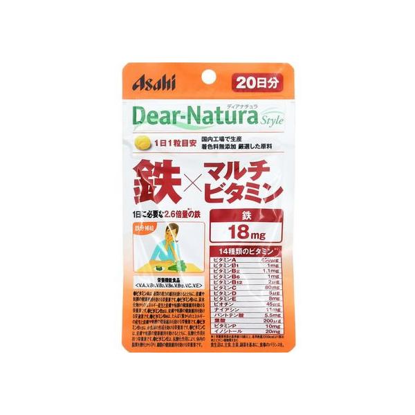 【お取り寄せ】アサヒグループ食品 ディアナチュラ スタイル 鉄×マルチビタミン 20日分