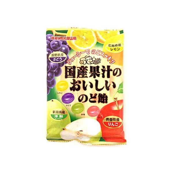 【商品説明】ジューシーでのどすっきり！【仕様】●内容量：９０ｇ　●成分　【原材料】　砂糖、水飴、果汁（レモン、洋梨、ぶどう、りんご）ハーブエキス、酸味料、香料、クチナシ色素、野菜色素、紅花色素　【栄養成分】（１袋（１００ｇ）当り）　エネルギ...