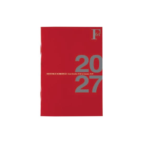 ☆日本ノート 2027年版手帳 F.O.B COOP A5 ダイアリーノート マンスリー  ディープレッド PBF48DR27