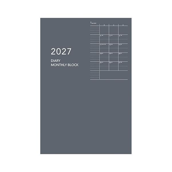 ダイゴー 2027年版手帳 アポイント ノートタイプ A6 月間ブロック Appoint グレー DAIGO E8146