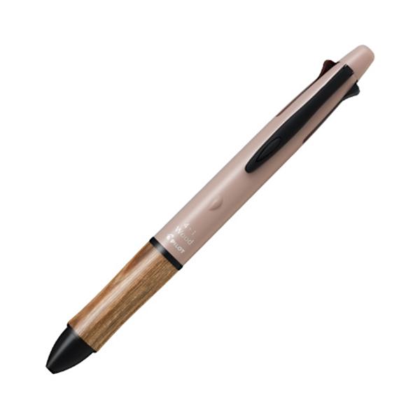 ☆パイロット 多機能ペン ドクターグリップ4+1WOODウッド アースカラー オーチャードピンク BH41FW-155-OP