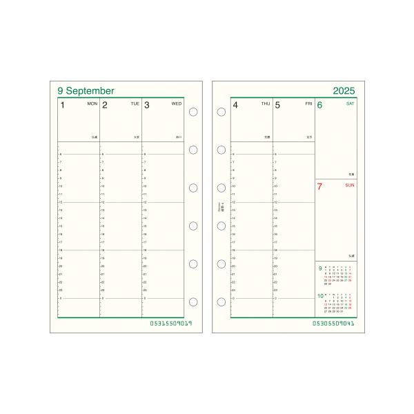 他サイト： レイメイ藤井 2025年版システム手帳 リフィル ダヴィンチ ポケットサイズ 週間-4 Davinci  DPR2534の商品画像