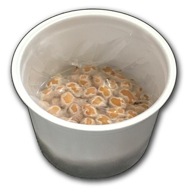 名称：納豆原材料名：【納豆】丸大豆（遺伝子組み換え分別・流通確認済み、北海道産）、納豆菌、【たれ】醤油、砂糖、みりん、食塩、鰹節エキス、昆布エキス、酵母エキス、魚醤、醸造酢、(一部に小麦・大豆を含む)内容量：納豆４５ｇｘ２、たれ５ｇｘ２賞味...