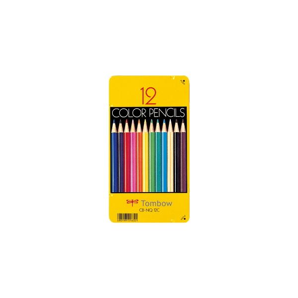 トンボ鉛筆 缶入色鉛筆 12色 NQ CB-NQ12C 色鉛筆 CB-NQ12C 12色 缶 入 トンボ鉛筆(Z) : 文具のしんぷく
