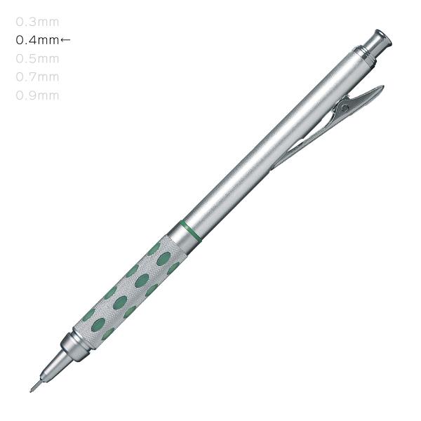 ぺんてる　PG1014　シャープペンシル　グラフギア1000＜GRAPHGEAR＞　0.4mm　シルバー