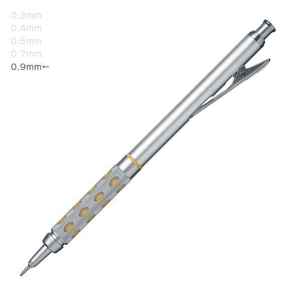 ぺんてる　PG1019　シャープペンシル　グラフギア1000＜GRAPHGEAR＞　0.9mm　シルバー