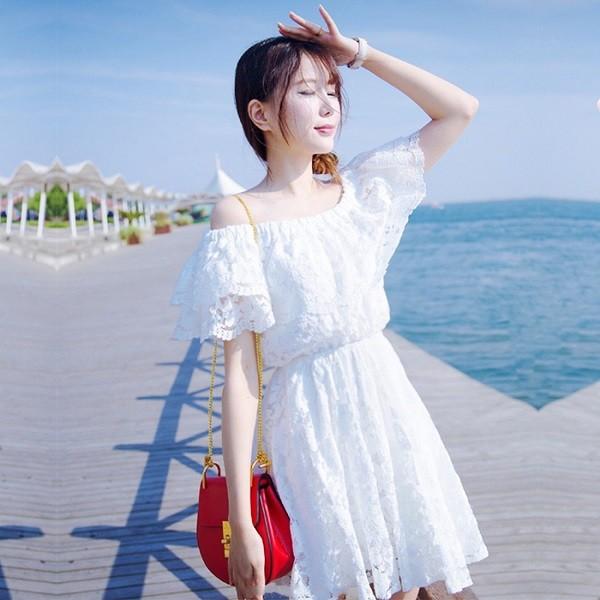 レース リゾートワンピ オフショル 白 レディース 半袖 春 夏 おしゃれ 可愛い かわいい 送料無料 Ys0146 Fashion Mille 通販 Yahoo ショッピング