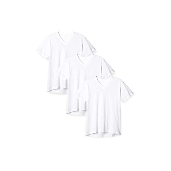 ボディワイルド] Tシャツ 半袖 Vネック 綿100% 天竺 3枚組 BW50153 メンズ ホワイト S  :a-B08DFQSPQ4-20221102:ブリアンストア 通販 