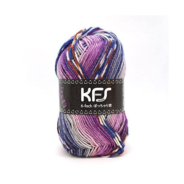 毛糸 Opal-オパール- KFSオリジナルカラー 6ply/6本撚り ぽっちゃり君 KFS204.紫キャベツ/パープル系マルチカラー (M)_b1j
