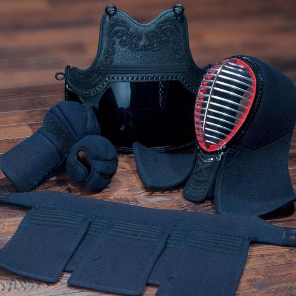 剣道 防具 セット 松勘工業  冠シリーズ 1.8分カンムリ刺B 武州紺織刺・紺革