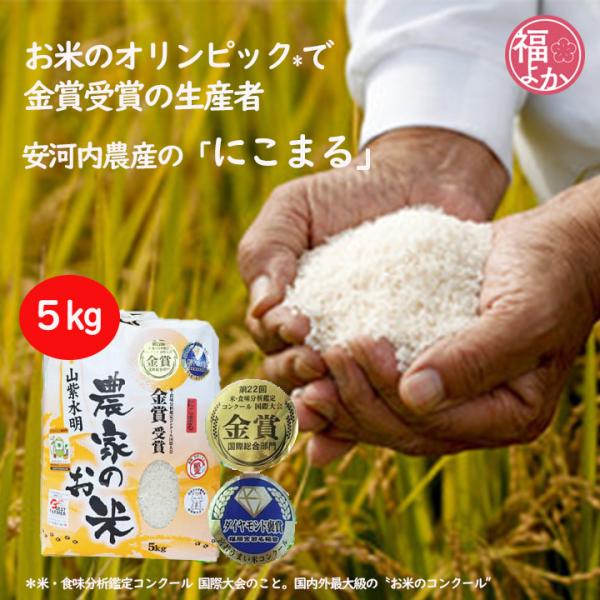 新米 5kg にこまる 福岡県宮若産 安河内 宮若興産 減農薬 減化学肥料 福よかマーケット 爆買