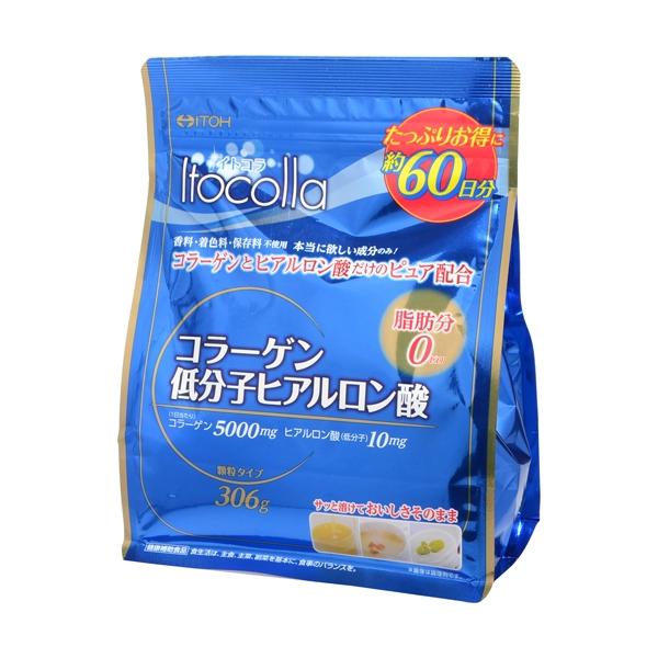 香料・着色料・保存料不使用、コラーゲンとヒアルロン酸だけのピュア配合。1日5.1gあたりコラーゲン5000mg、ヒアルロン酸(低分子)10mgを配合。