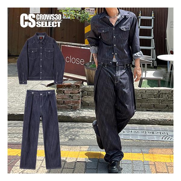 [Release date: March 10, 2023][CROWS 30 SELECT]シンプルデニム上下セットワンカラーMサイズ/Lサイズ/XLサイズ/2XLサイズ2023S/S最新セットアップが販売開始！今人気のデニムセットアップ...
