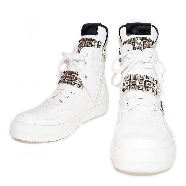 ハイカットスニーカー メンズ 大きいサイズ スタッズスニーカー 送料無料 Pu レザー 変形 ビッグサイズ Big Size B系 ストリート系 Buyee 日本代购平台 产品购物网站大全 Buyee一站式代购 Bot Online