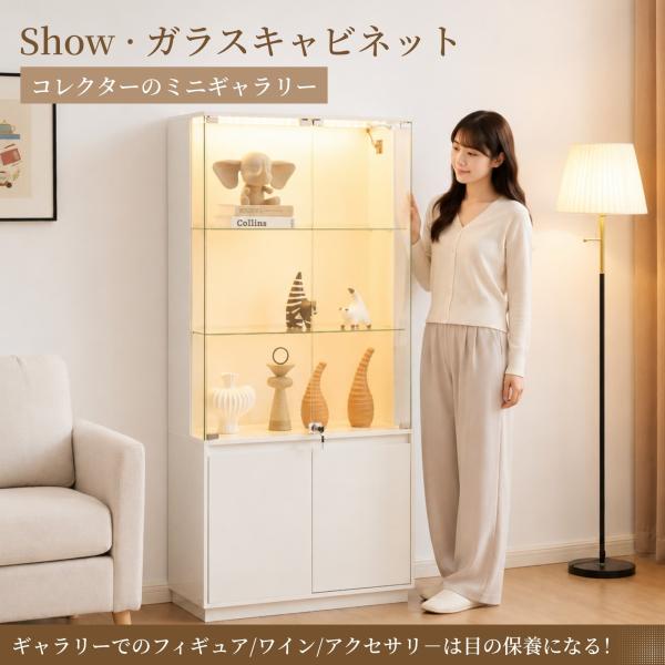 BTM コレクションケース フィギュアケース ガラスキャビネット LED