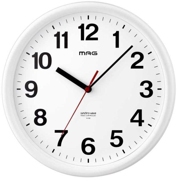 他サイト： 電波時計 掛け時計 壁掛け時計 夜間秒針停止 パルク ホワイト W-768 WH-Z マグ ノア精密 MAGの商品画像