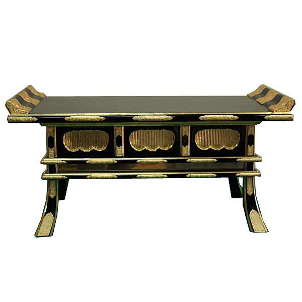 仏具 経机 机 卓 本願寺派 西 外陣経机 黒塗り 25.0寸 送料無料 : 仏壇