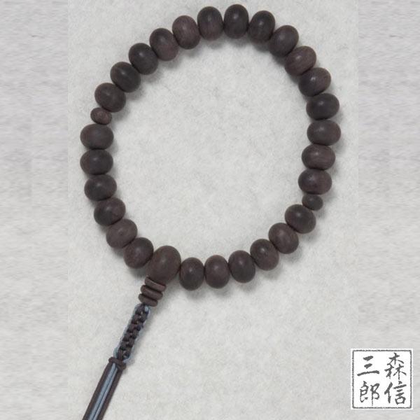 男性用 素挽き すびき黒檀 27玉 ミカン玉 片手 共仕立 正絹ヒモ房 房色 濃グレー 焦茶 木製 紐房 京念珠 略式数珠 念誦 葬式 法要 京都 紳士服 メンズ 953321337010 京都の数珠専門店 森信三郎商舗 通販 Yahoo ショッピング