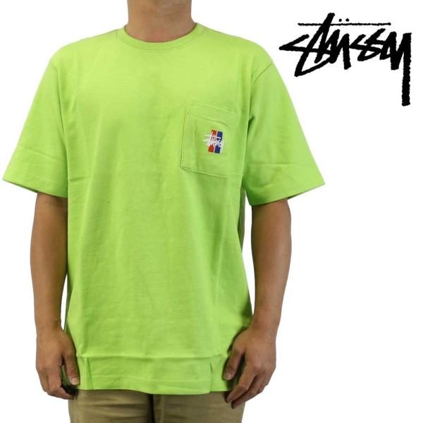 Stussy ステューシー Tシャツ 半袖 2 Bar ブランド Stock ストリート 希望者のみラッピング無料 Crew メンズ ライムストックロゴ