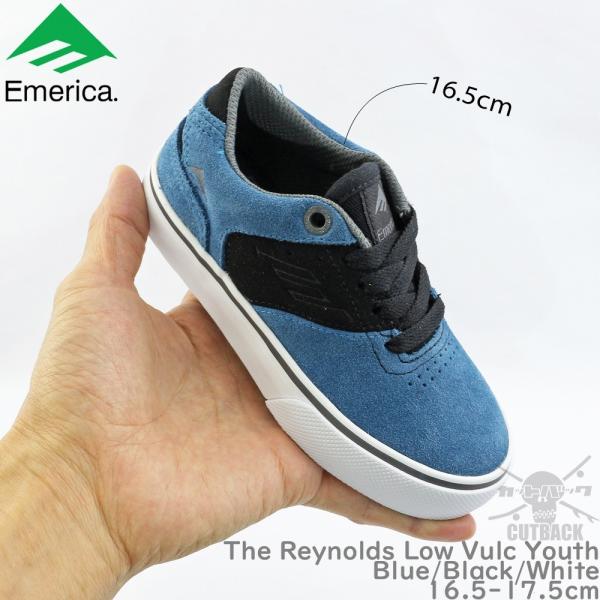 スケートボード シューズ スニーカー 靴 Emerica エメリカ The Reynolds Low 発売モデル スケシュー Vulc レイノルズ スケボー Youth キッズ 子供 ブルー