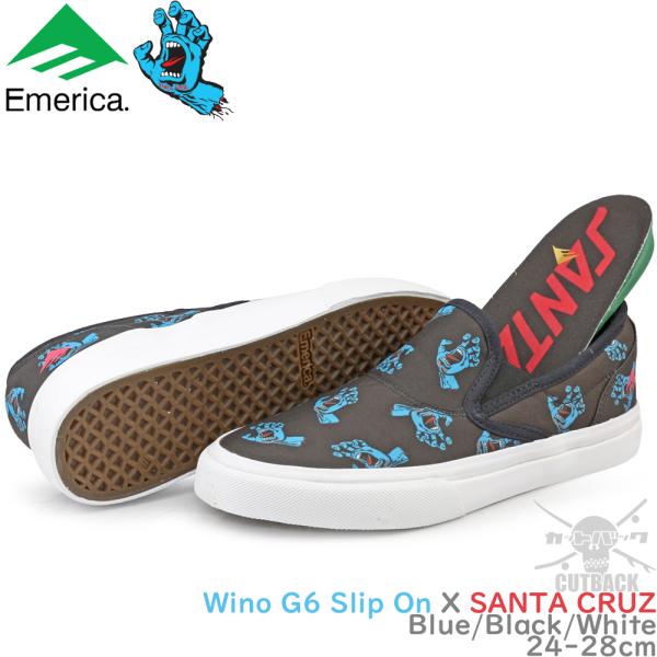 XP{[ V[Y Xj[J[ XPV[ Emerica GJ Wino G6 Slip On X Santa Cruz T^N[YR{ ubN XP[g{[h T^ C Xg[