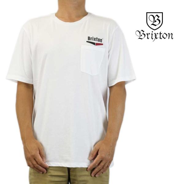 クリックポスト対応Brixton ブリクストン 半袖 Tシャツ Velocity S/S Premium Pocket Tee ホワイト サーフ スケート スノー ウェッジ メンズ トップス