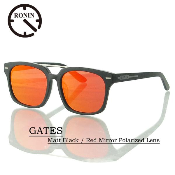 ロニン サングラス 偏光レンズRonin Eyewear ロニンアイウェアー UVカット GATES Matt Black / Red Mirror Polarized Lens