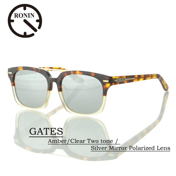 ロニン サングラス 偏光レンズronin Eyewear ロニンアイウェアー Uvカット Gates Amber Clear Two Tone Silver Mirror Polarized Lens