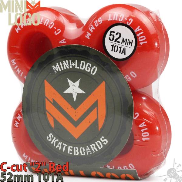 �X�P�{�[ �E�B�[�� 52mm 101A Red Mini Logo Skateboard Wheels C-cut 2 �~�j���S �X�P�[�g�{�[�h �V�[�J�b�g �n�[�h�E�B�[�� ���b�h �^�C�� �X�g���[�g ��