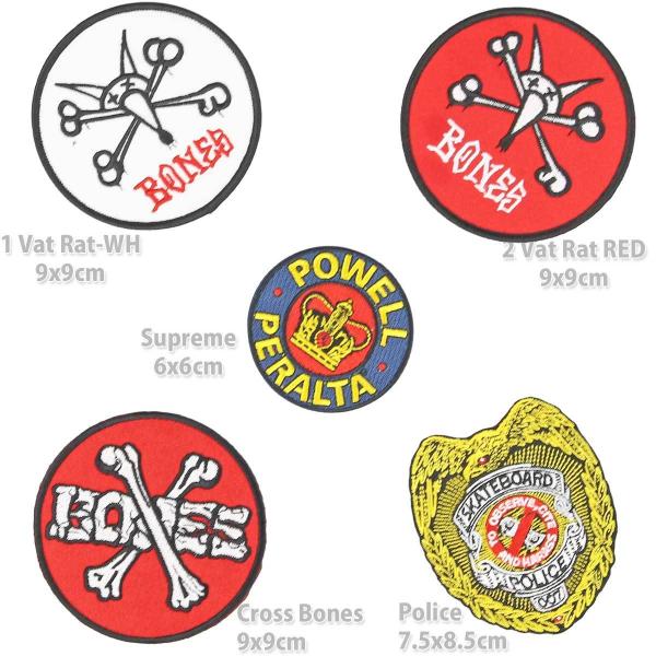 �p�E�G���y�����^ ���b�y�� �X�P�{�[ �X�P�[�g�{�[�h �p�b�` Vato Rat Supreme Cross Bones Skateboard Police Patch �V���v���[�� �N���X�{�[�� �h�b�O�^�E��