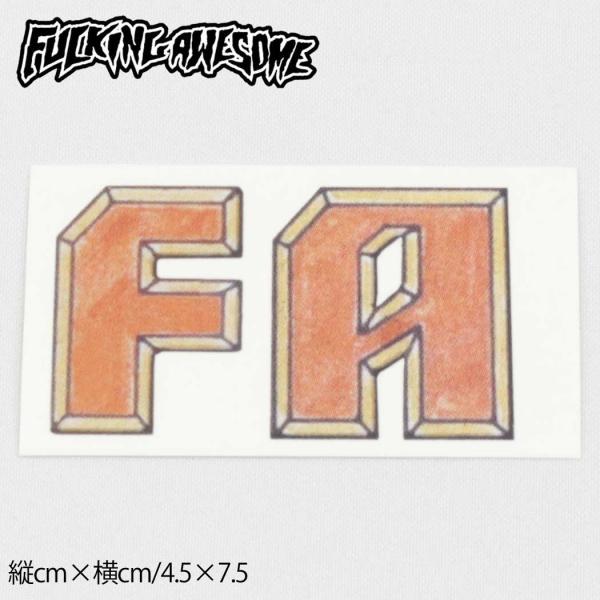 ファッキンオーサム スケボー ステッカー Fucking Awesome Sticker FA LOGO ファッキンオーサム  シール デカール スケートボード スケボーステッカー 人気 ブラ