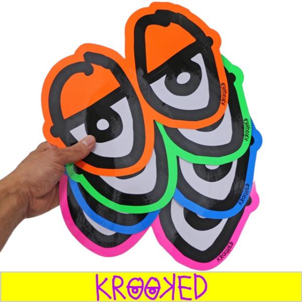 Krooked 毎日がバーゲンセール クルキッド Eyes Diecut シール スケボー マークゴンザレス ビッグステッカータテ19cm ヨコ28cm スケートボード