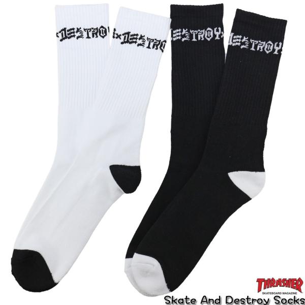 Thrasher スラッシャー Skate And Destroy Socks 2ペアパック スケート デストロイ スケートボード スケボー 靴下 ソックス Buyee Buyee 提供一站式最全面最专业现地yahoo Japan拍卖代bid代拍代购服务 Bot Online