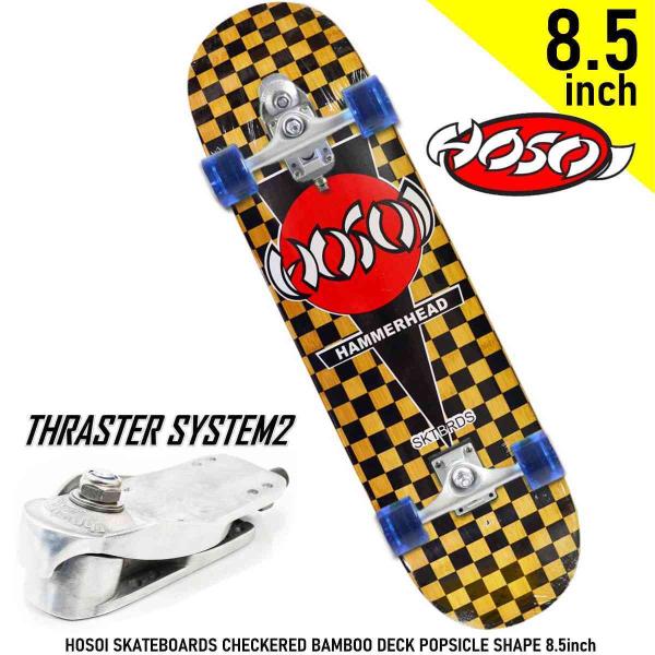 IT[tXP[g XP{[ XP[g{[h XX^[ TH2 Rv[g HOSOI SKATEBOARDS CHECKERED BAMBOO DECK POPSICLE SHAPE 8.5inch