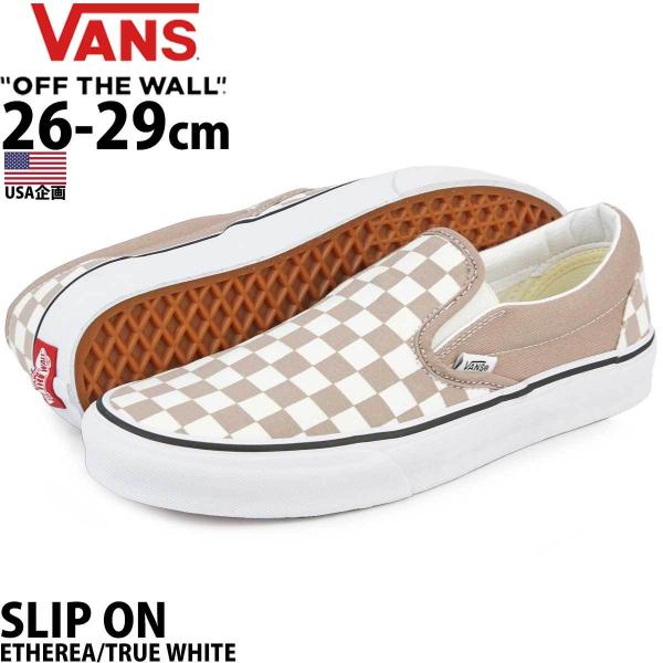 USA oY Xb| 26-29cm Vans Checkerboard Classic Slip On Etherea/True White NVbN XP{[ XP[g{[h `FbJ[{[h `FbN X