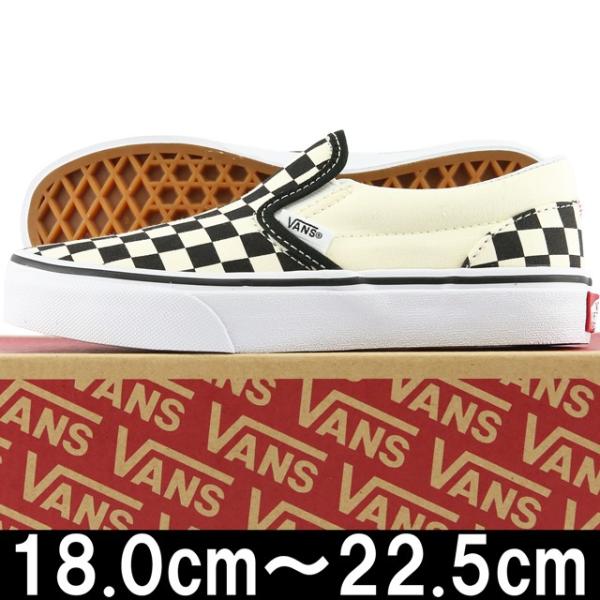Vans バンズ Kids Classic Slip On Checkerboard Black White ヴァンズ スリッポン スニーカー 靴 シューズ キッズ 子供