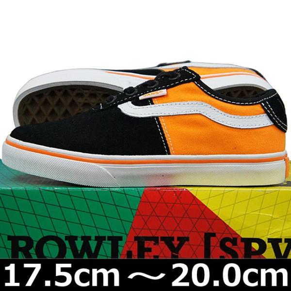 Vans おトク バンズ Kids Rowley Spv Black Orange キッズ スニーカー スケートボード シューズ スケボー スケシュー
