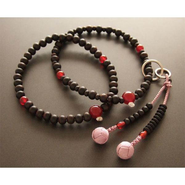 数珠　深蘇芳 本紫檀 梵天カガリ房（深蘇芳） 浄土宗 女性用本式数珠 ｜ 数珠・念珠