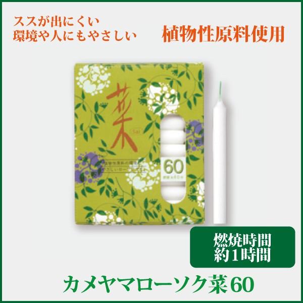 植物から生まれた、環境や人にやさしいローソク。火を消した後の匂いが気になりません。スス（油煙）も出にくいローソクです。●ローソク寸法：Φ11×Ｈ90mm●燃焼時間：約1時間●内容量：約215g（30本入）●箱サイズ：W100×L125×H35mm