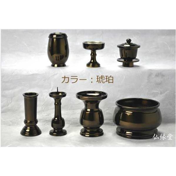 国産仏具セット・極上唐銅・瑞鳳型2.5寸・7具足・カラー・琥珀 国産仏具セット・極上唐銅・瑞鳳型2.5寸・7具足・カラー・琥珀