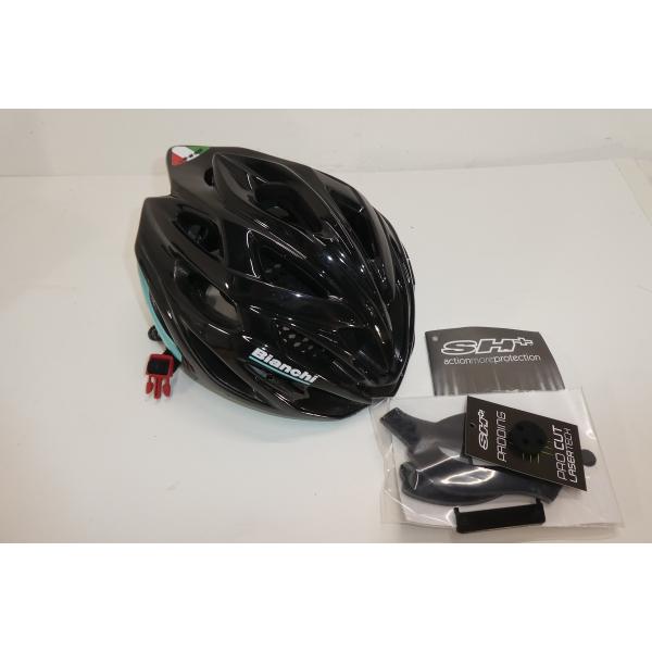 未使用保管品  SH+ ヘルメット サイズ  L 60 SH+ 「エスエイチプラス」 BIANCHI SHABLI S/Lサイズ 55-60cm