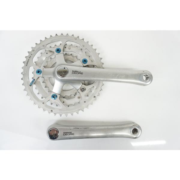 クランクセット シマノ DEORE 10s 175mm Shimano クランクセット Deore 48/36/26T 10速 175mm - ブラック
