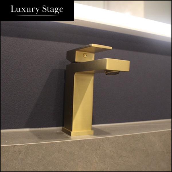 クラシックゴールド 水栓蛇口 ショート H16.5cm D15cm 蛇口 洗面台用  