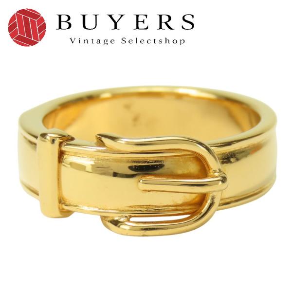 HERMES 中古 エルメス スカーフリング サンチュール メタル ゴールド